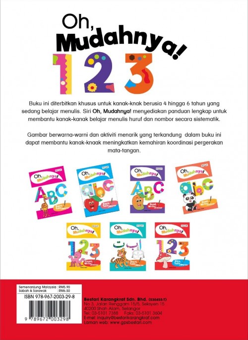 Oh Mudahnya! : 123 Kira, Tulis & Warna