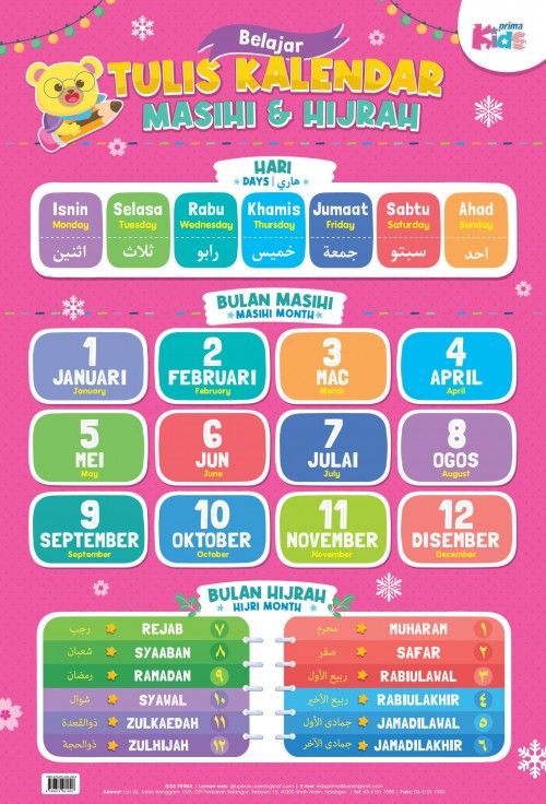 Poster Belajar Tulis Kalendar Masihi & Hijrah