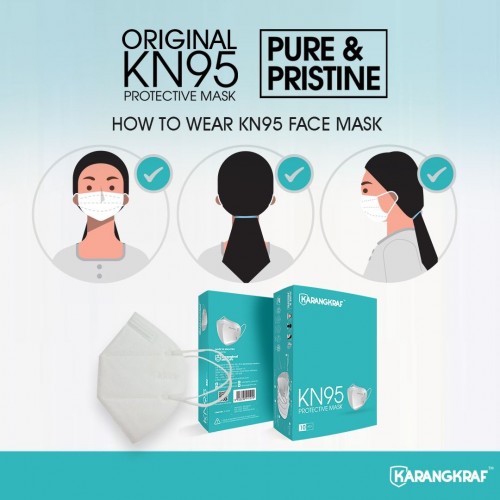 Karangkraf KN95 Face Mask 5ply (10pcs, Earloop) - White