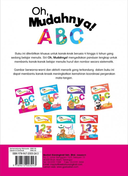 Oh Mudahnya! : ABC Baca, Tulis & Warna