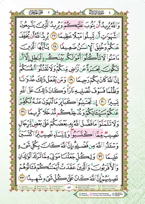 Al-Quran Al-karim Mushaf Wakaf Ibtida' Perjuzuk (Saiz B5)