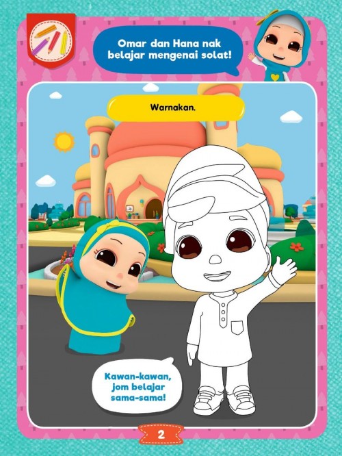 KIDS Buku Aktiviti Solat 5 Waktu bersama Omar & Hana